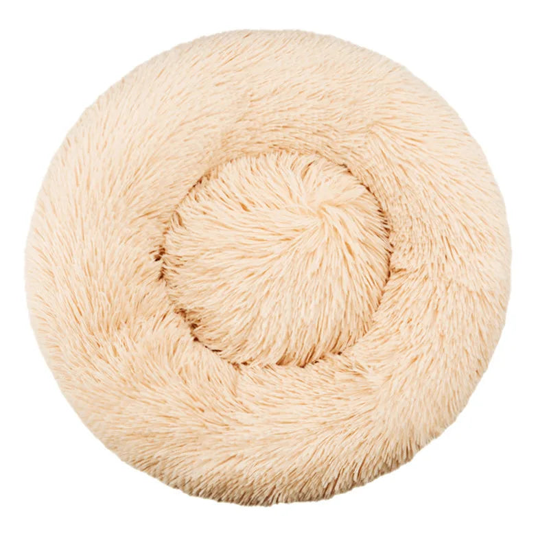 Plush Round Pet Bed – Soft, Warm & Washable