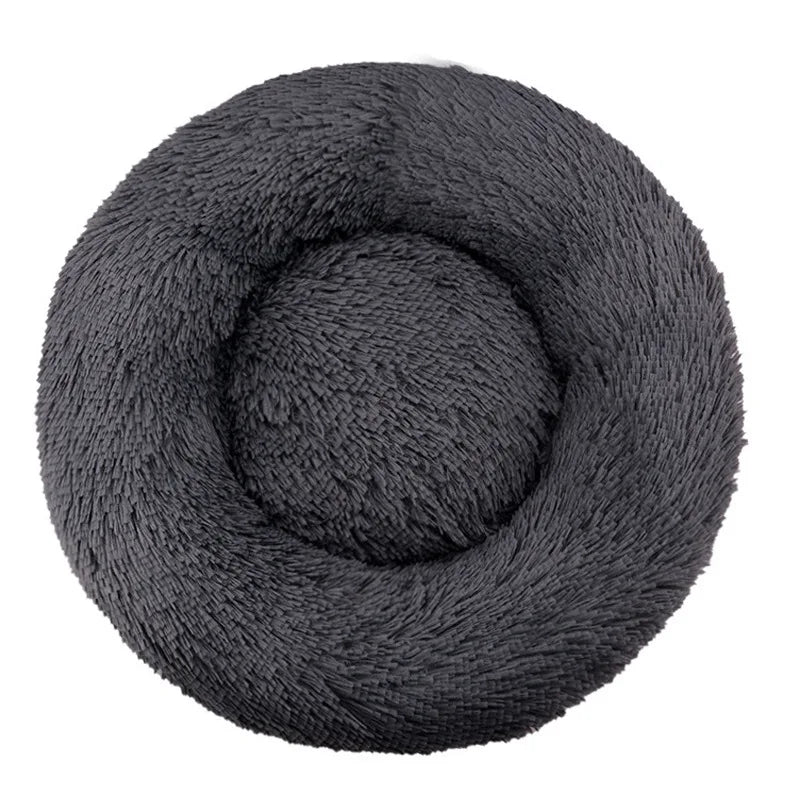 Plush Round Pet Bed – Soft, Warm & Washable