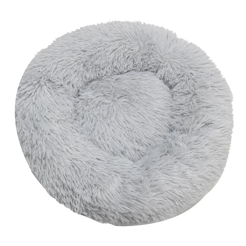 Plush Round Pet Bed – Soft, Warm & Washable