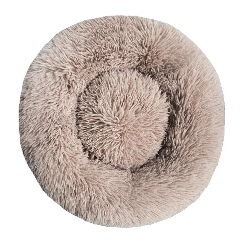 Plush Round Pet Bed – Soft, Warm & Washable