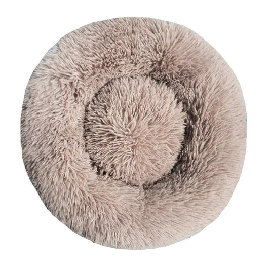 Plush Round Pet Bed – Soft, Warm & Washable