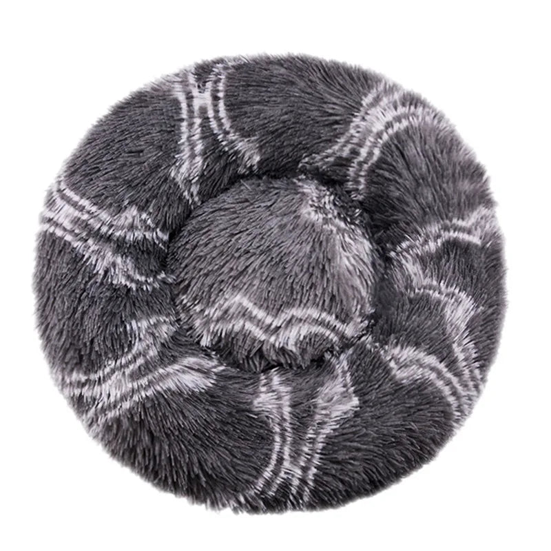 Plush Round Pet Bed – Soft, Warm & Washable
