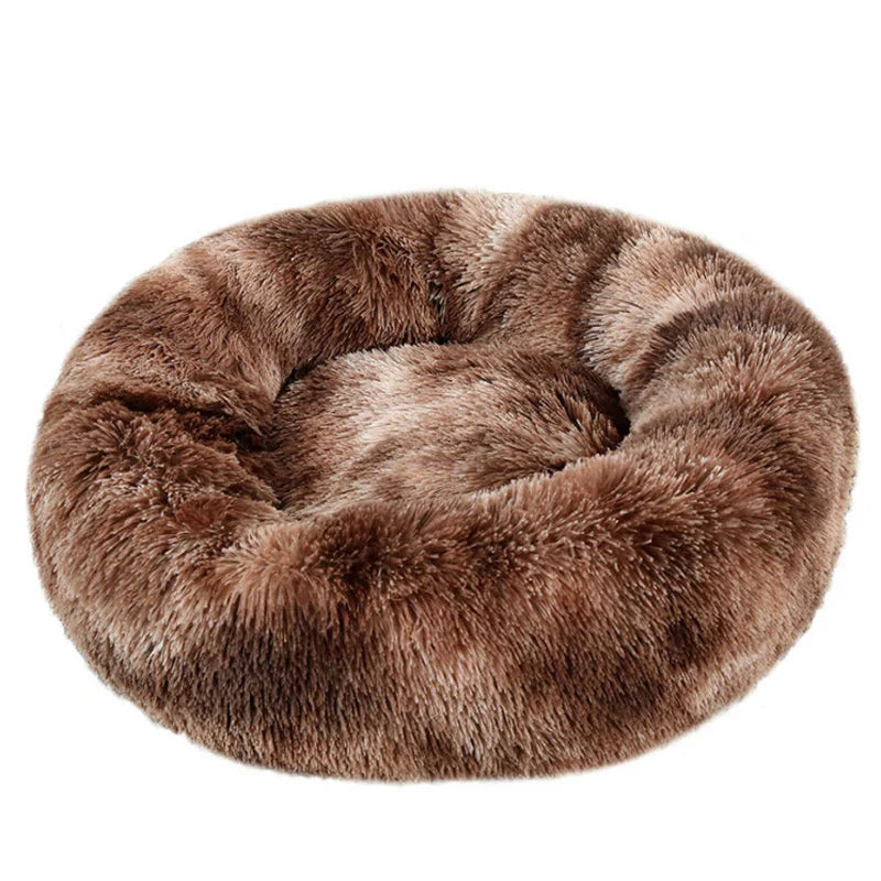 Plush Round Pet Bed – Soft, Warm & Washable