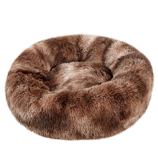 Plush Round Pet Bed – Soft, Warm & Washable
